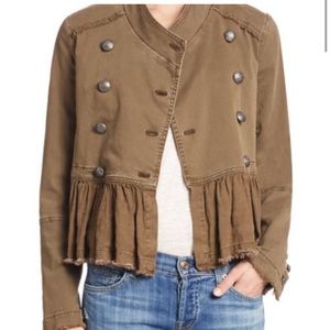 Free people olive green jacket size medium